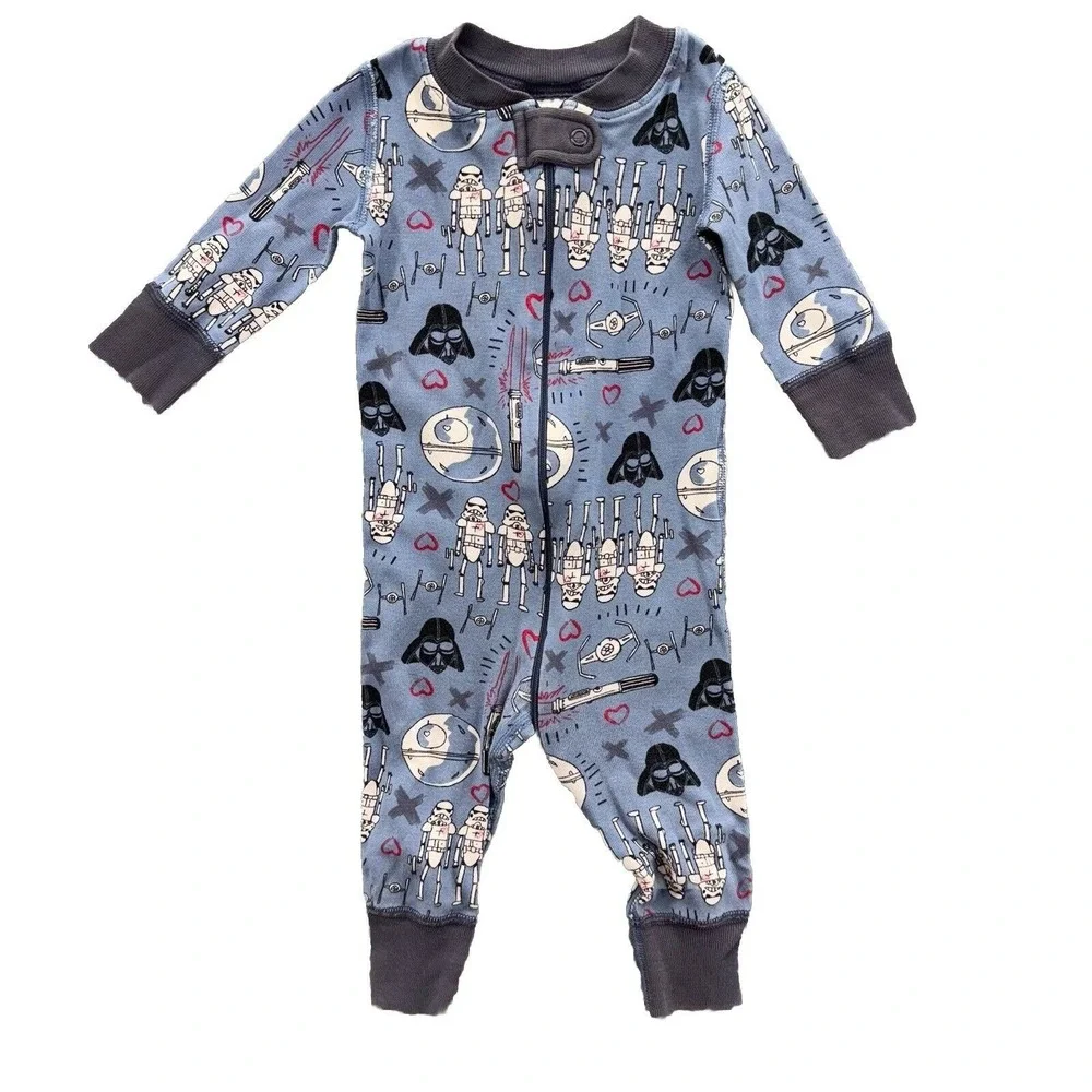 Hanna Andersson Star Wars Baby Sleeper‎ Pajama Size 6-9M 60cm Blue Valentines
